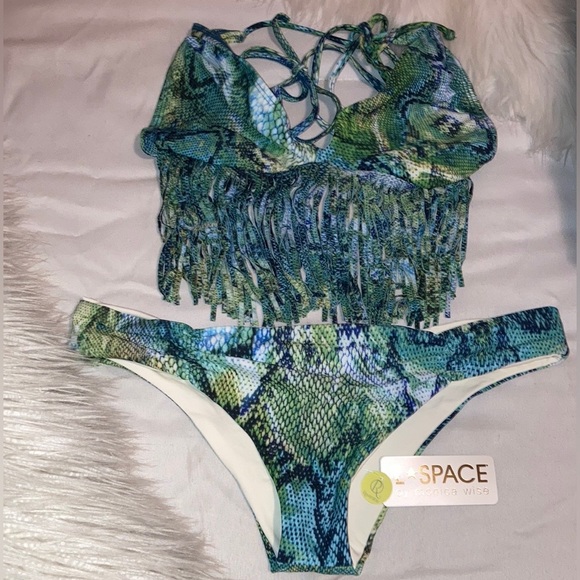 L*Space Audrey Fringe Snakeprint Bikini - Picture 5 of 8